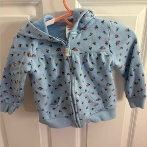 Carter's Cottagecore Light Blue Hoodie with Floral Pattern